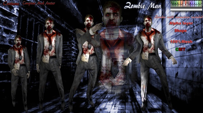 R.F. - Costume - Zombie Man - Mesh Complete Avatar - box