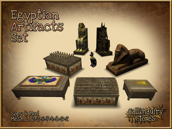 *GALLI* - MESH - Egyptian Artifacts Set - Copy & Mod