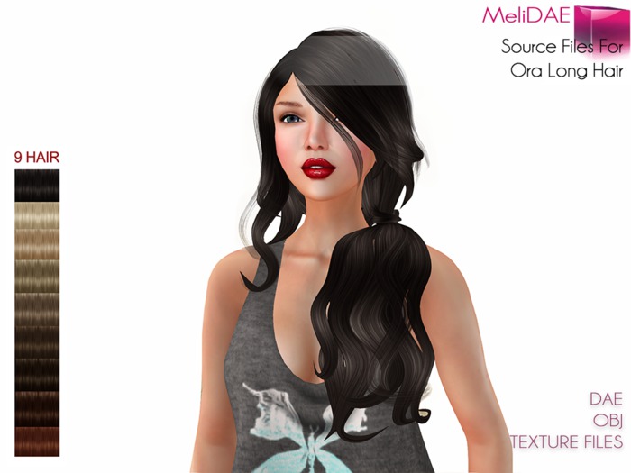 Dae Obj Texture Files For MI Ora Long Hair