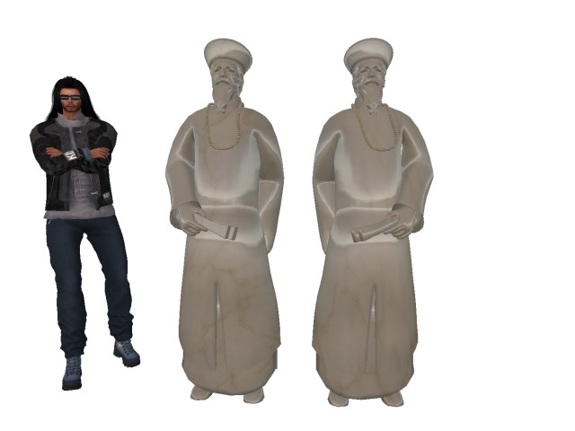 ESTATUAS  MAESTROS IZQUIERDA Y DERECHA