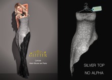 *GLITTER* LOOSE BLOUSE MESH GLITTER SILVER (No Alpha)