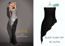 *GLITTER* LOOSE BLOUSE MESH PLAIN BLACK (No Alpha)