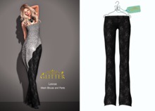 *GLITTER* LOOSE PANTS MESH GLITTER BLACK WITH BELT