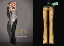 *GLITTER* LOOSE PANTS MESH GLITTER GOLD WITH BELT