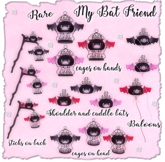 * My Bat Friend * Pink Hanging Cage RARE