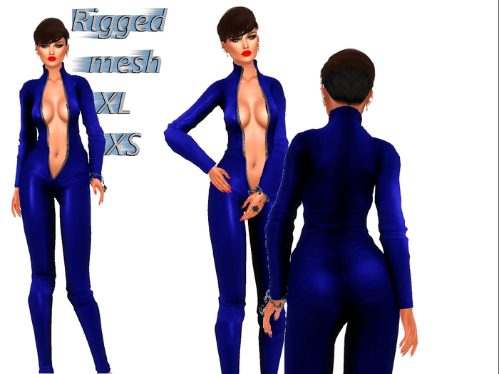 Catsuit blue mesh*