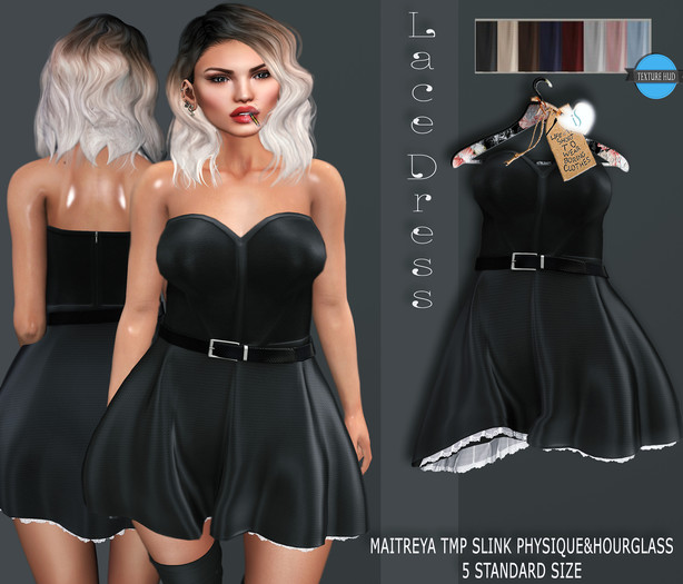 *IS* LEATHER LACE DRESS texture hud [8Colors] DEMO