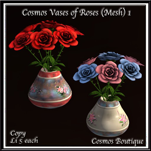 Cosmos Vases of Roses (Mesh) 1 (BOX)