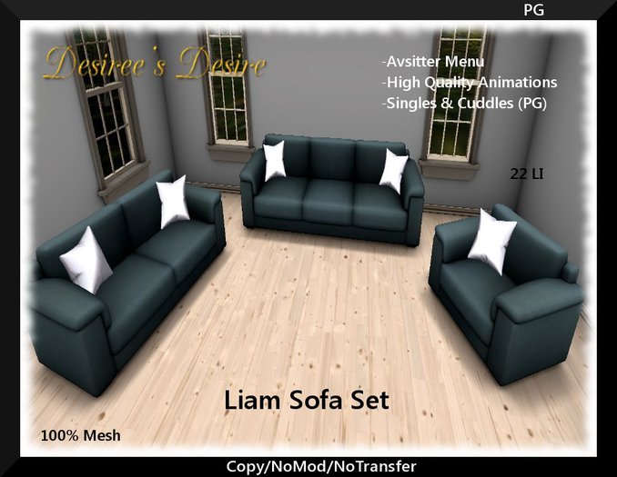 ::::Desiree's Desire:::: Liam Sofa Set PG (BOXED)