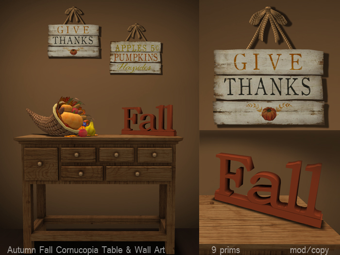 Autumn Fall Cornucopia Table + Wall Art (mod/copy)