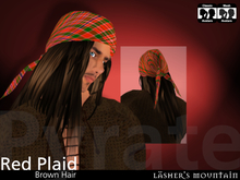 RED PLAID BANDANNA Pyrate with Brown Hair
