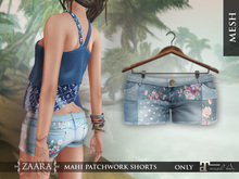 Zaara : Mahi patchwork shorts (maitreya) *blue floral*