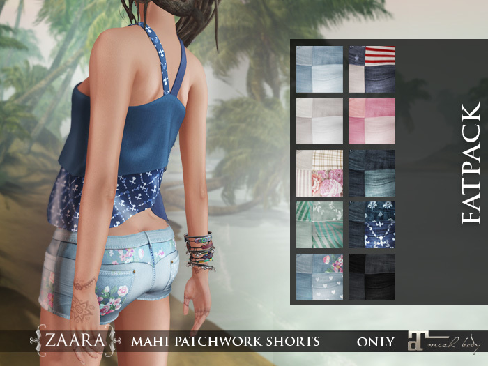 Zaara : Mahi patchwork shorts (maitreya) *FATPACK*