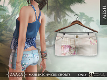 Zaara : Mahi patchwork shorts (maitreya) *ivory floral*