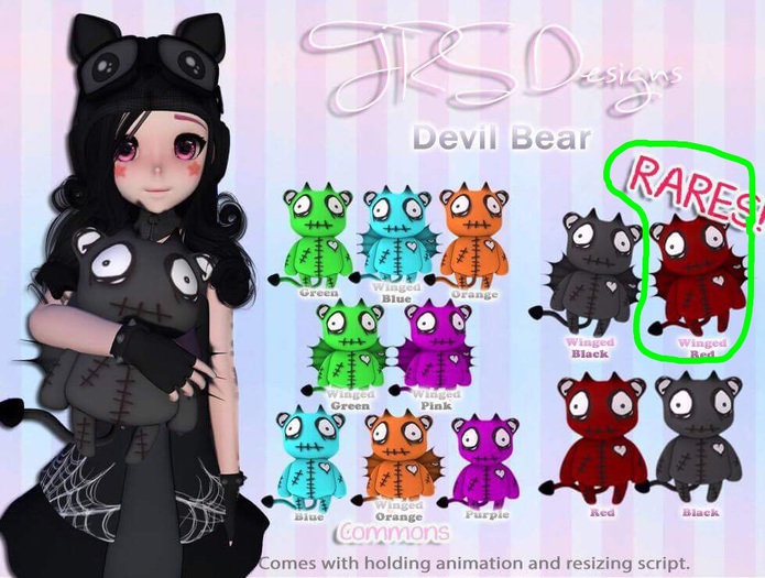 Devil Bear Rare Winged Red Rare