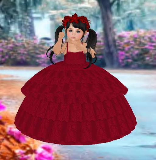 MT RED GOWN BABY AND KID