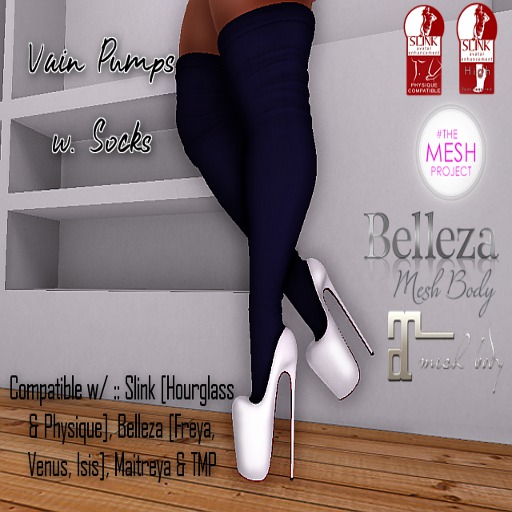 F.Noire - Vain Pumps - Blanc/Navy Socks
