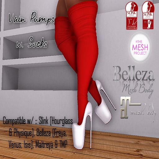 F.Noire - Vain Pumps - Blanc/Red Socks