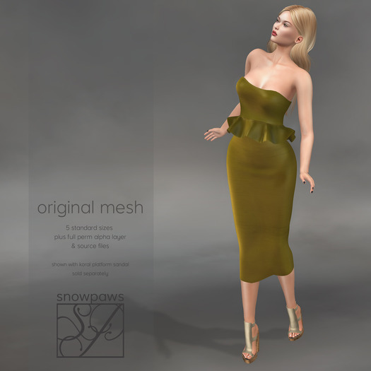Snowpaws - Mille Strapless Ruffle Dress - Jade