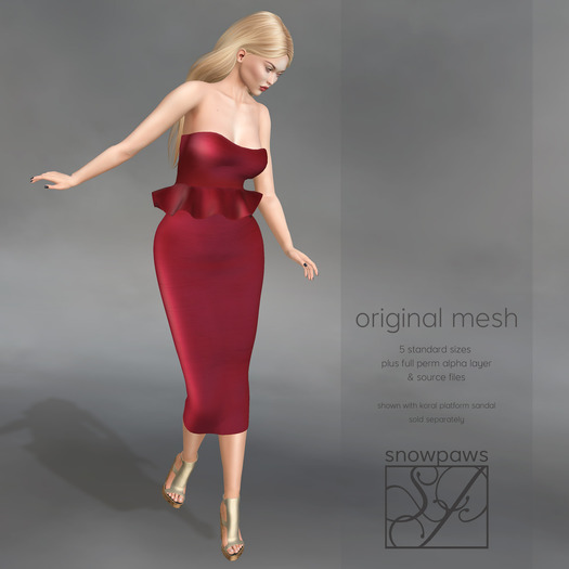 Snowpaws - Mille Strapless Ruffle Dress - Red