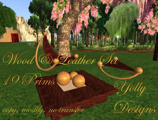 Wood & Leather Furnitre Set