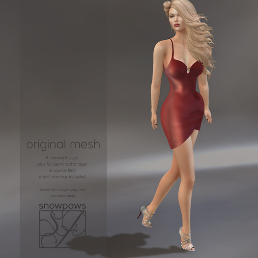 Snowpaws - Decollete Dress - Rose
