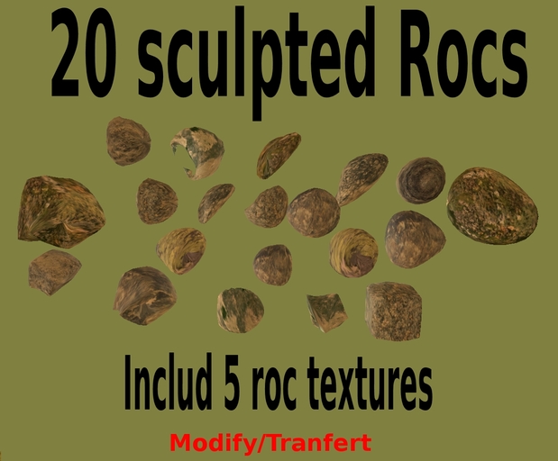 20 sculpted Rocks pack 1 transfert pack