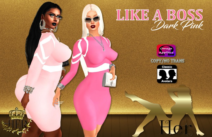 {CB} LIKE A BOSS DRESS ( DARK PINK )