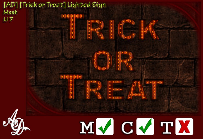 [AD] [Trick or Treat] Lighted Sign