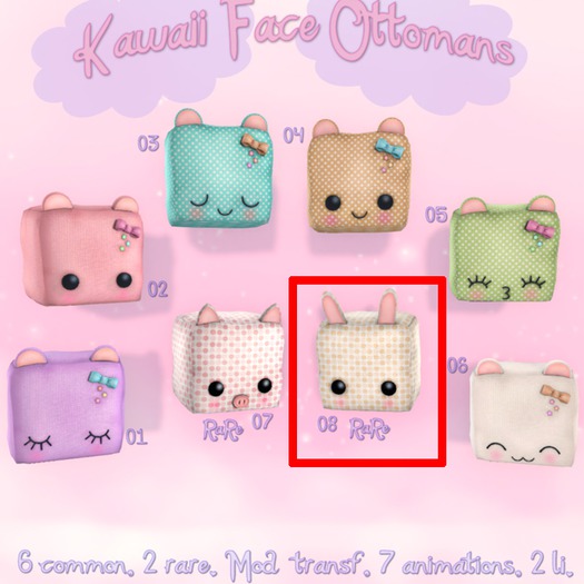 Kawaii Face ottoman Bunny RARE