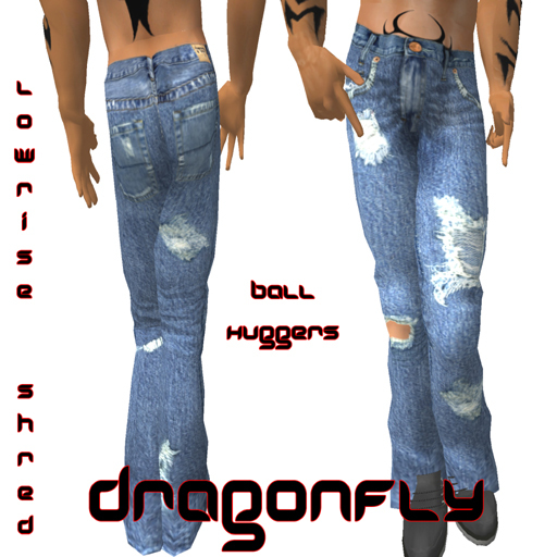 **DD**Ball Huggers Denim Shred Jeans*Lowrise Fit*