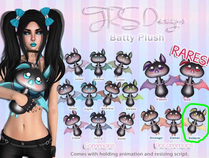 Batty Plush Uncommon Yellow