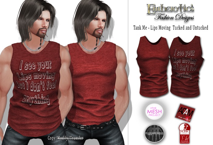 ~ Tank Me Lips Moving Red Tank ~