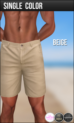 {COLD-ASH} Mens MESH OWEN Shorts -Beige-Summer (SingleColor)