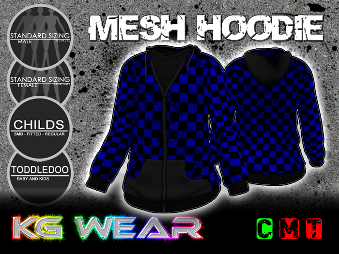 KG Blue Checkered Zip Up Hoodie