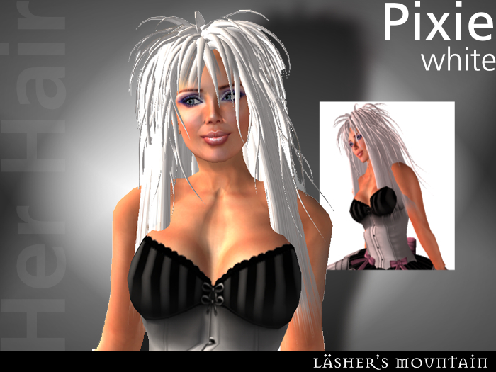 PIXIE Long Spikey Topped  WHITE HAIR