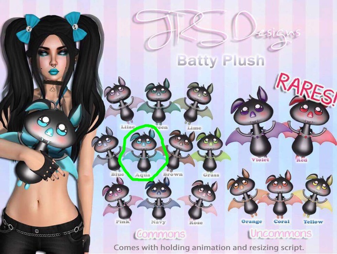 Batty Plush Common Aqua