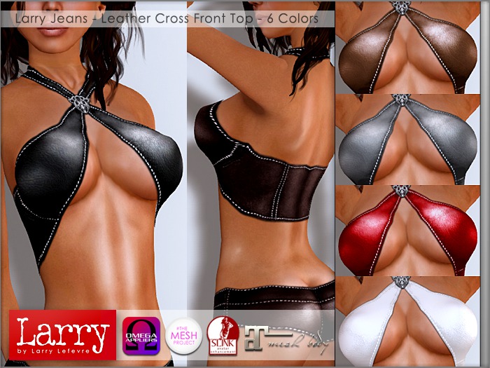 LARRY JEANS - Leather Cross Front Top - 6 Color Pack