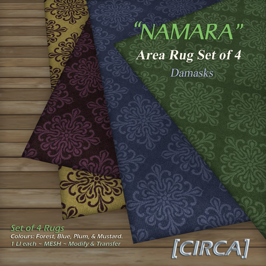 [CIRCA] Pkg - "NAMARA" - Area Rug Set of 3 - Damasks