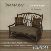 [CIRCA] - "NAMARA" - Woodland Settee - In Browns
