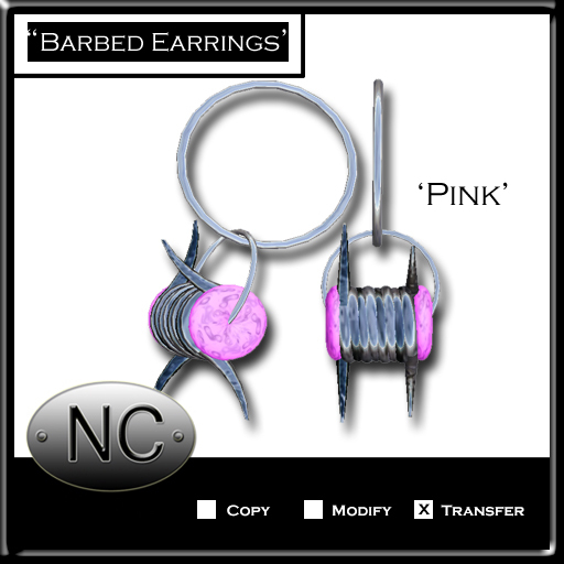 NC-Barbed Earrings-Pink 