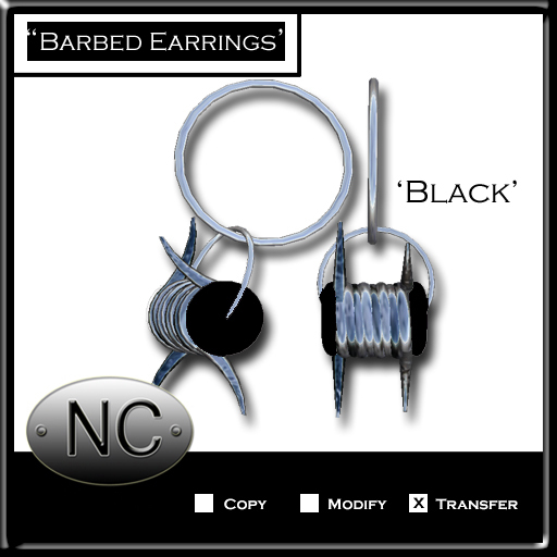 NC-Barbed Earrings-Black 