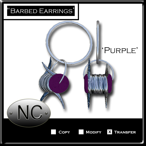 NC-Barbed Earrings-Purple 