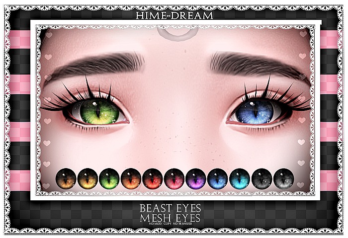 {HIME*DREAM} Beast Eyes - (Mesh Eyes)