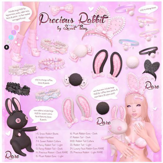 Sweet Thing. Luxury Faux Rabbit Ears (box) RARE