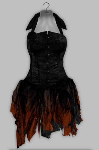 Pretty.L.T - Collared Corset Dress - Faded Orange