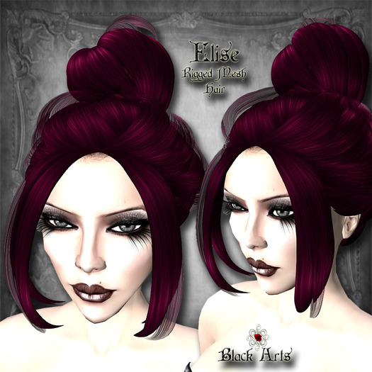 ~Black Arts~Elise Rigged Mesh Hair DEMO