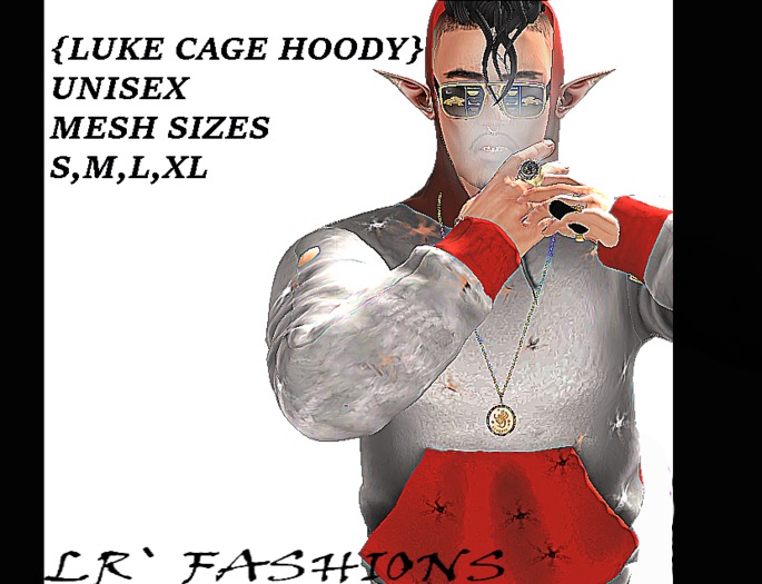 LR` FASHIONS_LUKE CAGE  (RED)GUYS HOODIE