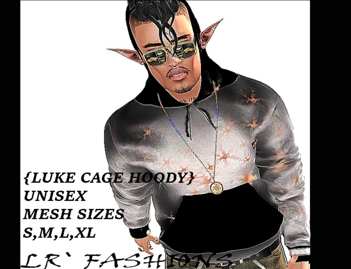 LR` FASHIONS_LUKE CAGE  (BLCK)GUYS HOODIE