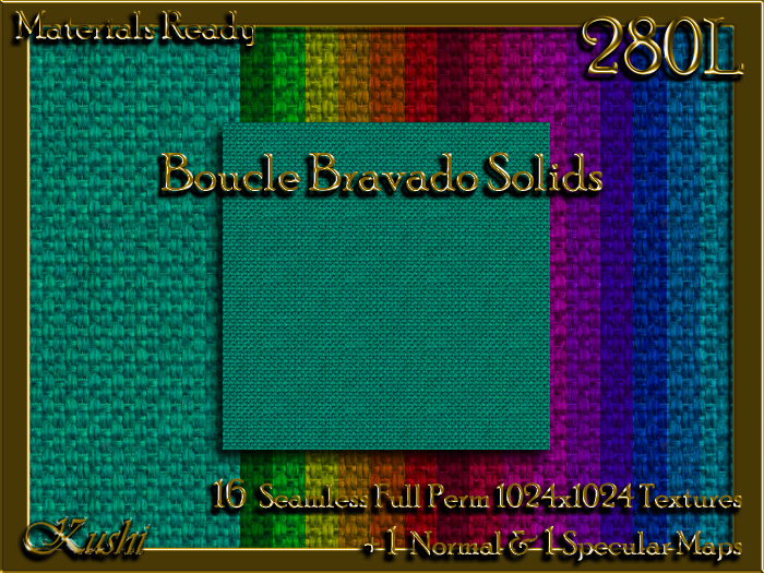 !Kushi! BoucleBravadoSOLIDS Textures -WEAR TO UNPACK